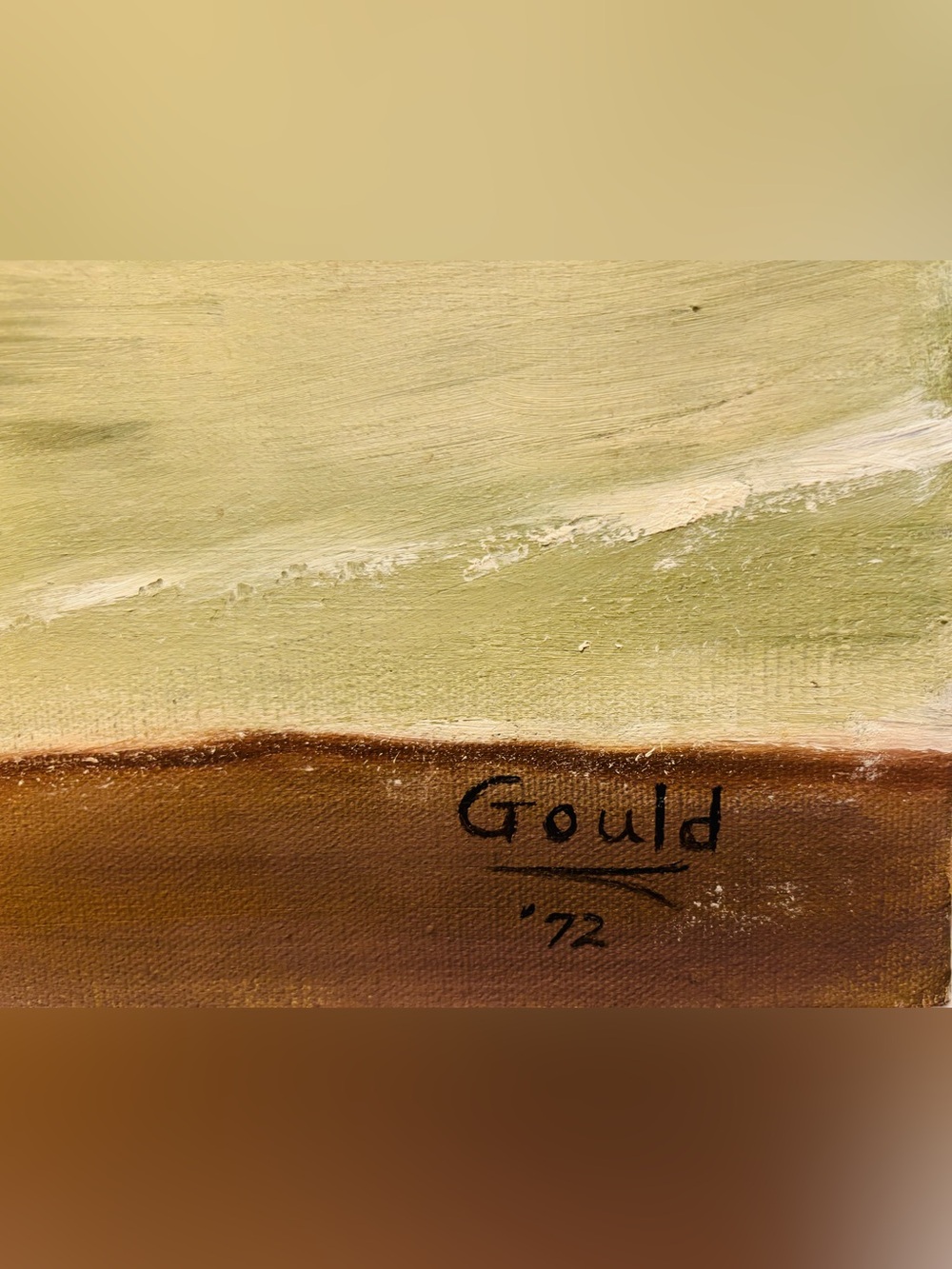 SALE Original Fine Art GOULD Artist Signed 1972 Vintage Seascape Painting Canvas - Picture 3 of 12